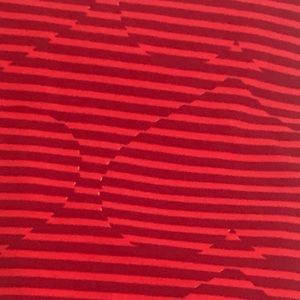 Red and dark red striped heart Lularoe leggings